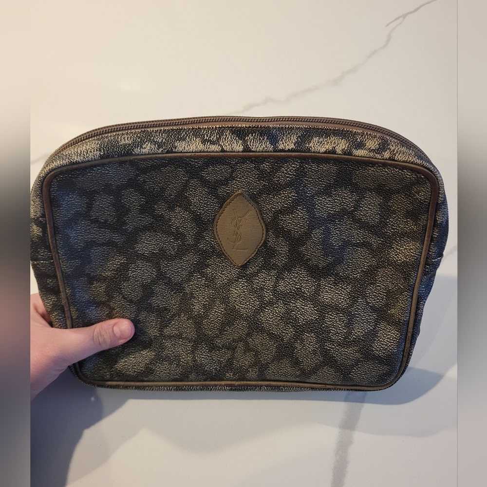 YSL Cosmetic Pouch Giraffe Print Vintage